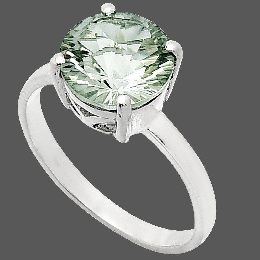 Fancy Cut Premium Prasiolite (Green Amethyst) Brazil Ring size-9 R-1019 16-ER10168