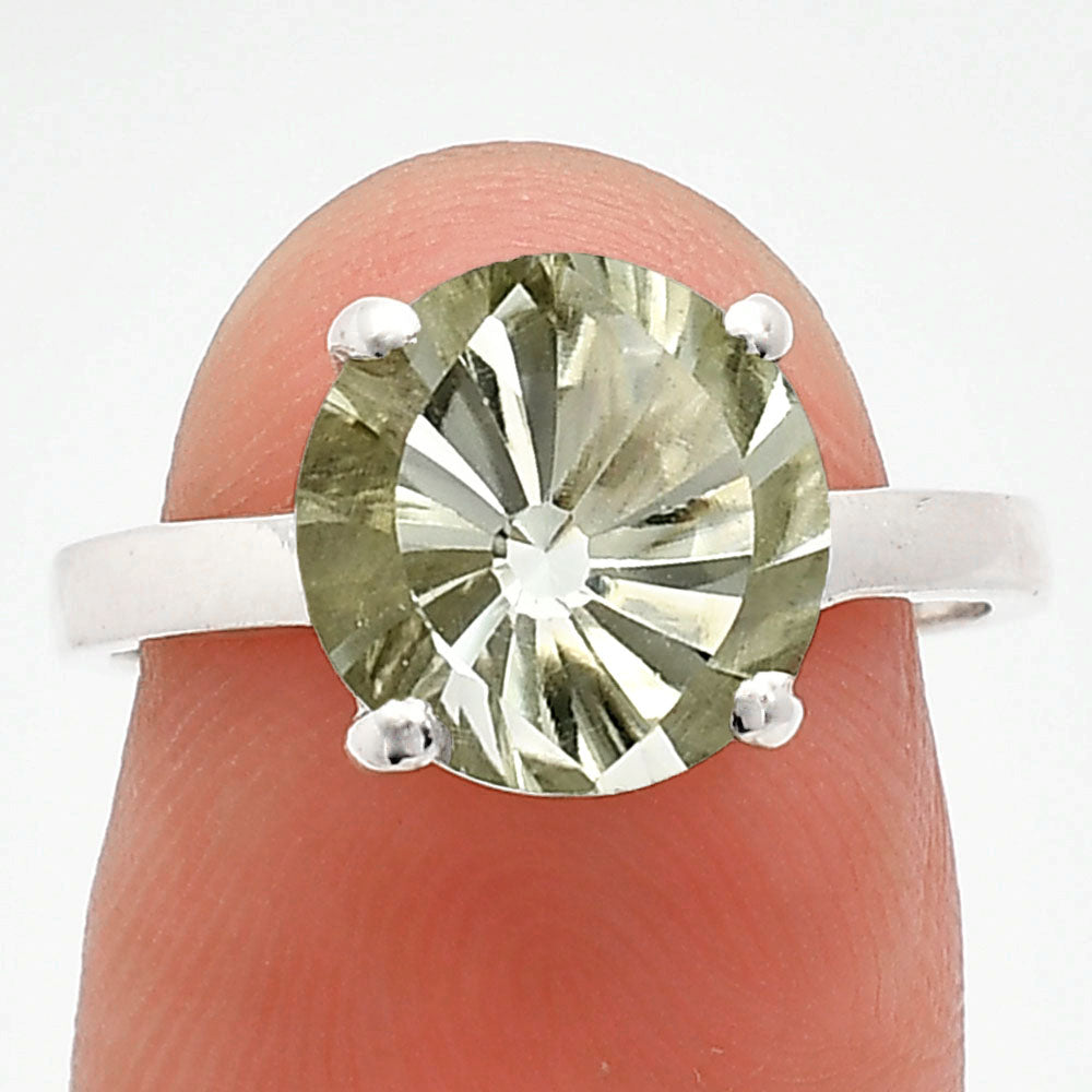 Fancy Cut Premium Prasiolite (Green Amethyst) Brazil Ring size-7 R-1019 16-ER10169