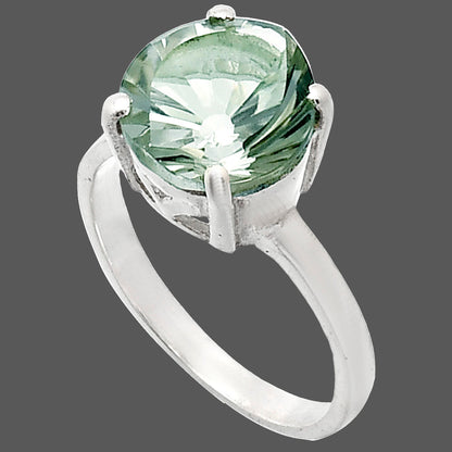 Fancy Cut Premium Prasiolite (Green Amethyst) Brazil Ring size-7 R-1019 16-ER10169