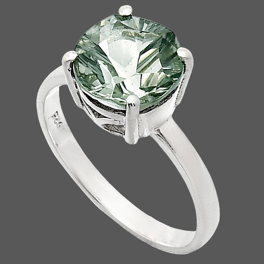 Fancy Cut Premium Prasiolite (Green Amethyst) Brazil Ring size-9 R-1019 16-ER10171