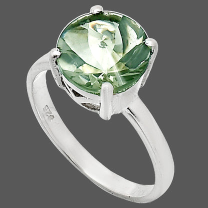 Fancy Cut Premium Prasiolite (Green Amethyst) Brazil Ring size-8 R-1019 16-ER10178