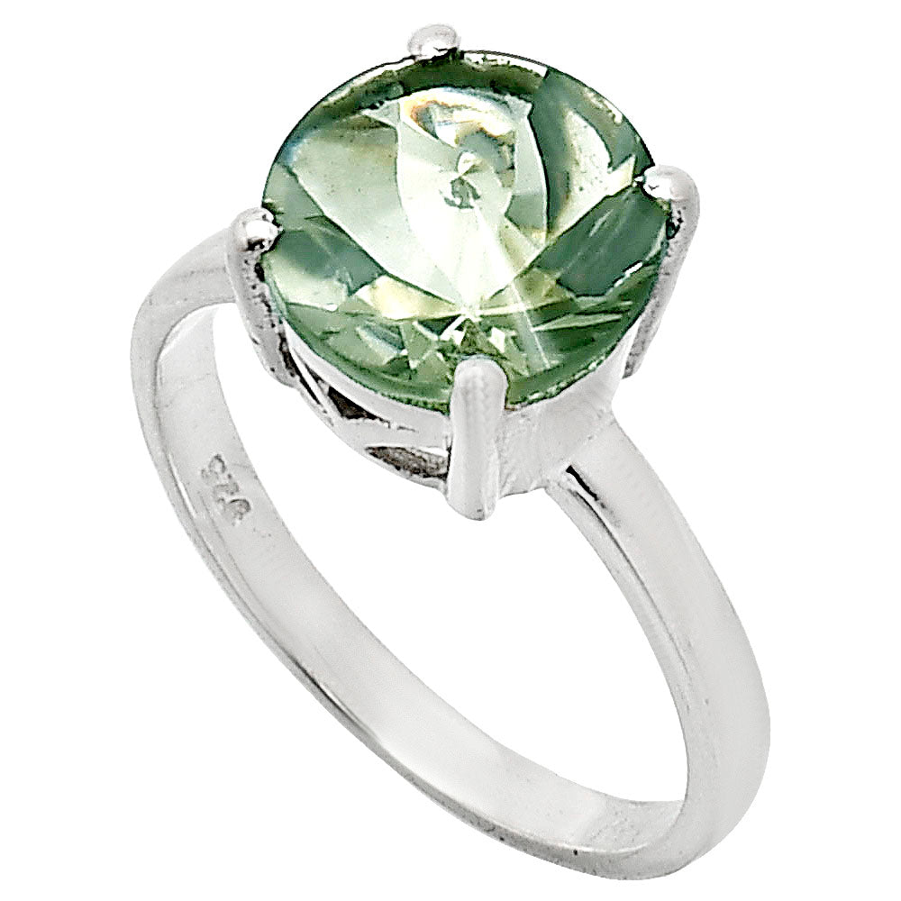 Fancy Cut Premium Prasiolite (Green Amethyst) Brazil Ring size-8 R-1019 16-ER10178