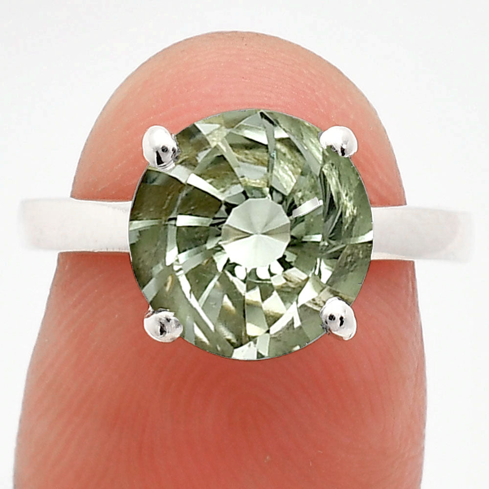 Fancy Cut Premium Prasiolite (Green Amethyst) Brazil Ring size-7 R-1019 16-ER10182