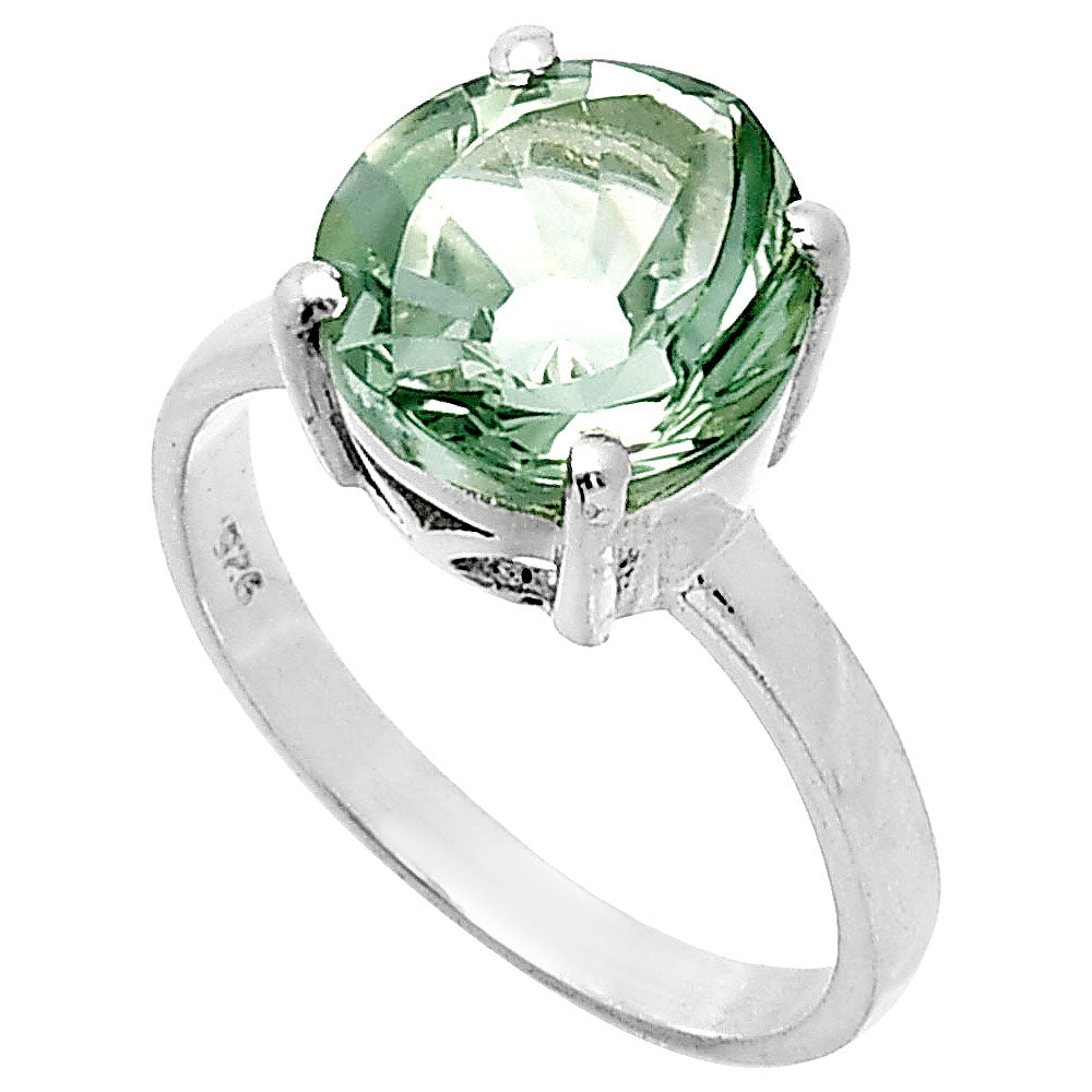 Fancy Cut Premium Prasiolite (Green Amethyst) Brazil Ring size-7 R-1019 16-ER10182