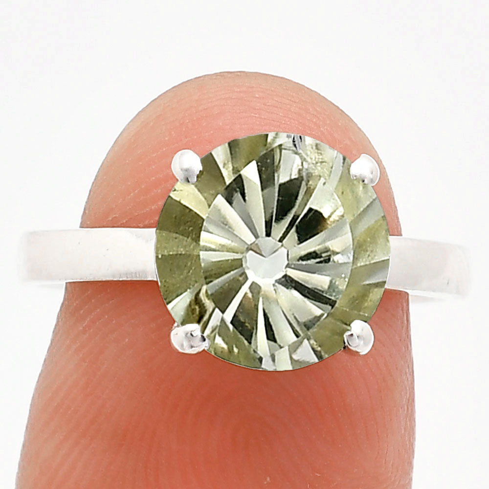 Fancy Cut Premium Prasiolite (Green Amethyst) Brazil Ring size-8 R-1019 16-ER10186