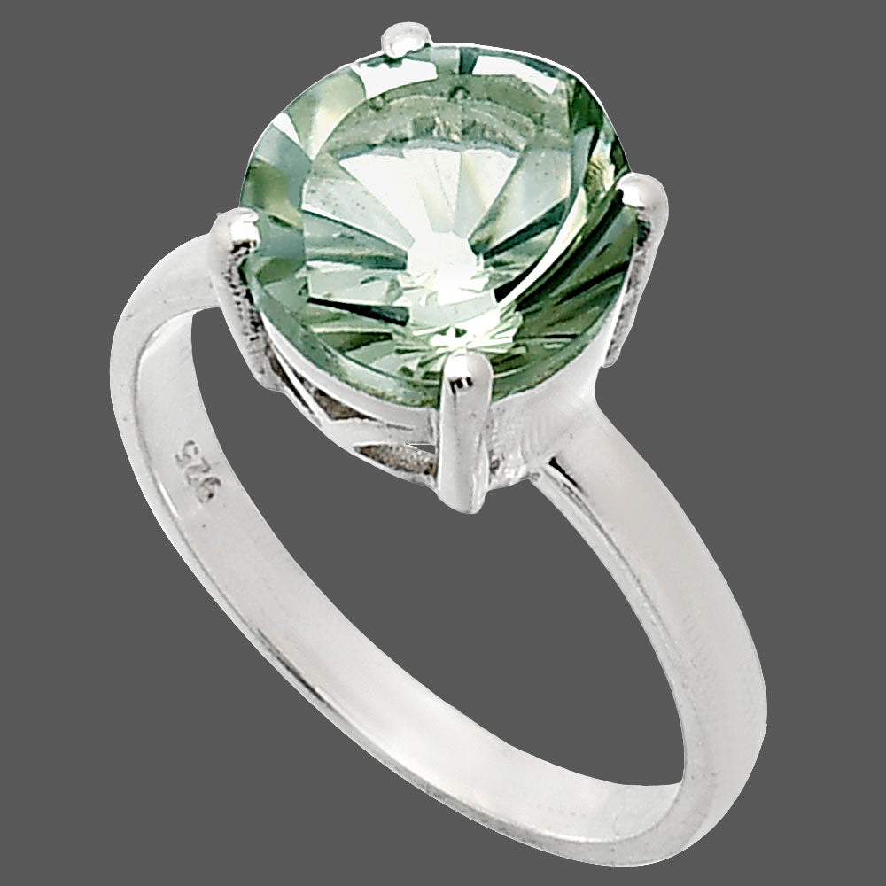 Fancy Cut Premium Prasiolite (Green Amethyst) Brazil Ring size-8 R-1019 16-ER10186