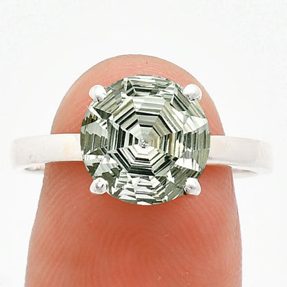 Fancy Cut Premium Prasiolite (Green Amethyst) Brazil Ring size-9 R-1019 16-ER10187