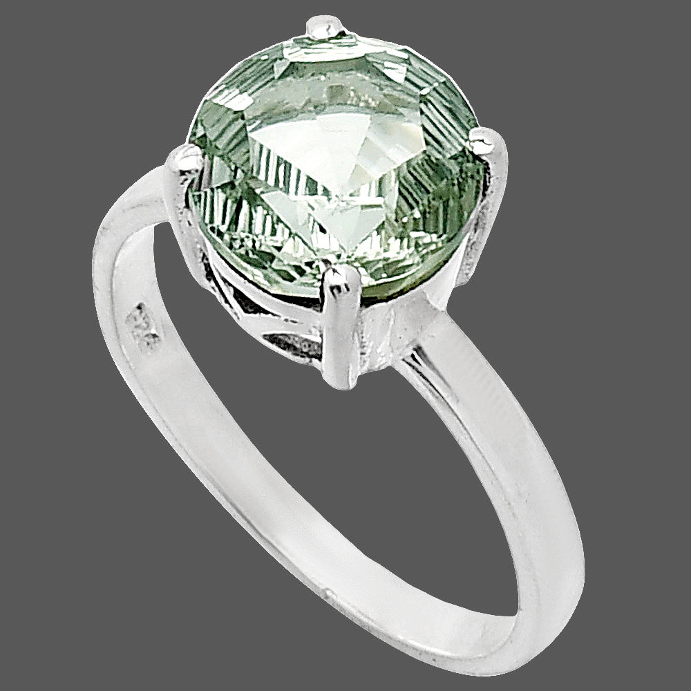 Fancy Cut Premium Prasiolite (Green Amethyst) Brazil Ring size-9 R-1019 16-ER10187