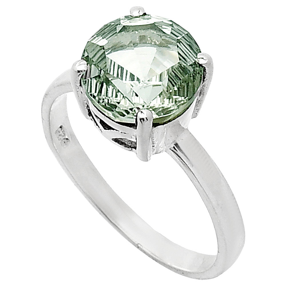 Fancy Cut Premium Prasiolite (Green Amethyst) Brazil Ring size-9 R-1019 16-ER10187