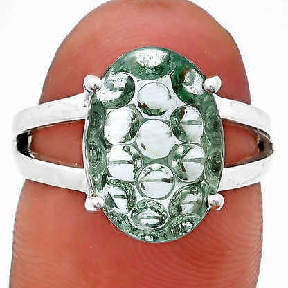 Fancy Cut Premium Prasiolite (Green Amethyst) Ring size-8 R-1019 16-ER10193