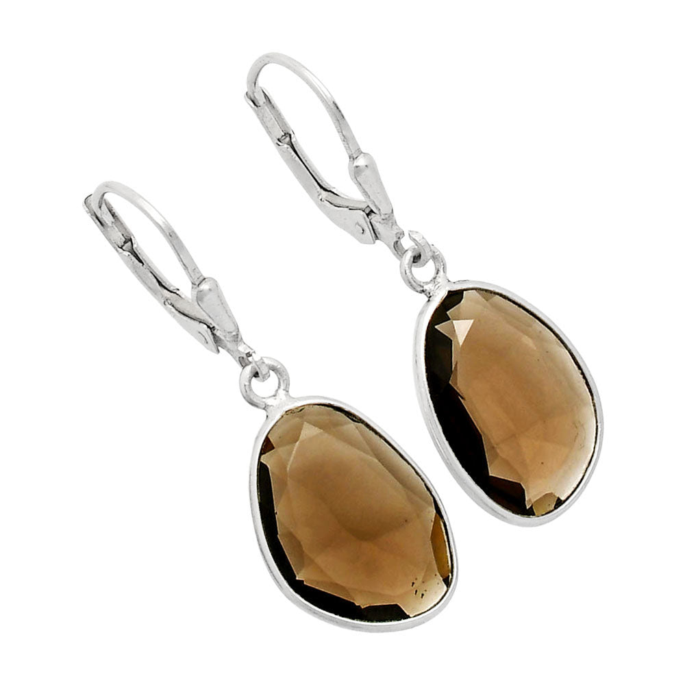 Fancy Cut Premium Smoky Quartz Earrings E-1254 17-EE10183