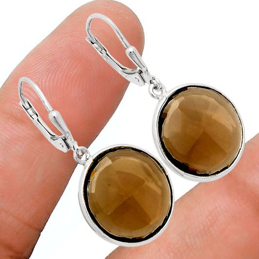 Premium Quality Natural Smoky Quartz Earrings E-1254 17-EE10187
