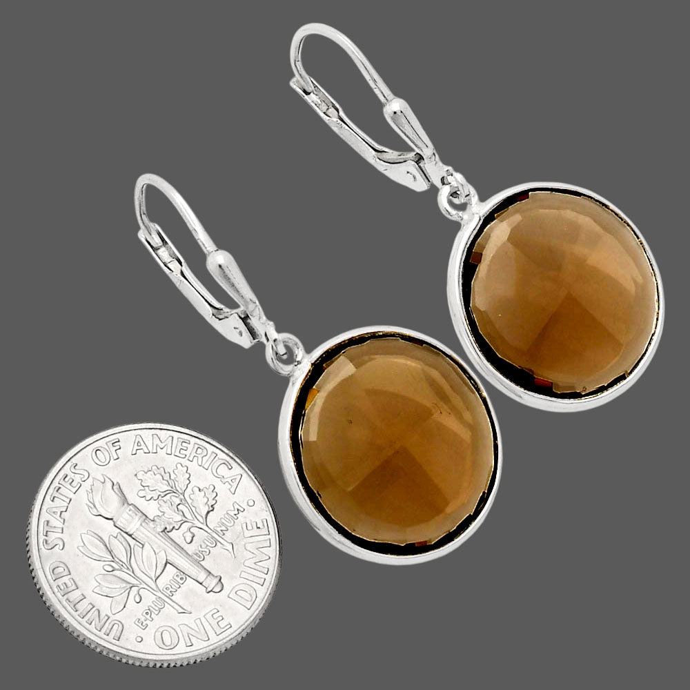 Premium Quality Natural Smoky Quartz Earrings E-1254 17-EE10187