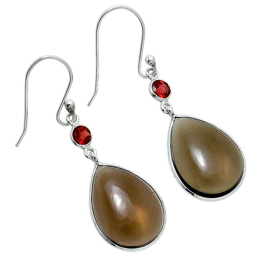 Premium Smoky Quartz Cab & Peridot Earrings E-1006 17-EE10203