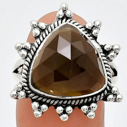 Premium Quality Smoky Quartz Checker - Brazil Ring size-9 R-1234 17-ER10208