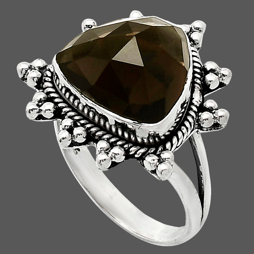 Premium Quality Smoky Quartz Checker - Brazil Ring size-9 R-1234 17-ER10208