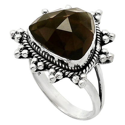 Premium Quality Smoky Quartz Checker - Brazil Ring size-7 R-1234 17-ER10209
