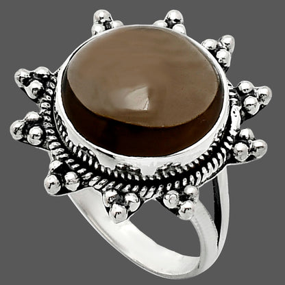 Premium Quality Smoky Quartz Cab - Brazil Ring size-8 R-1234 17-ER10210