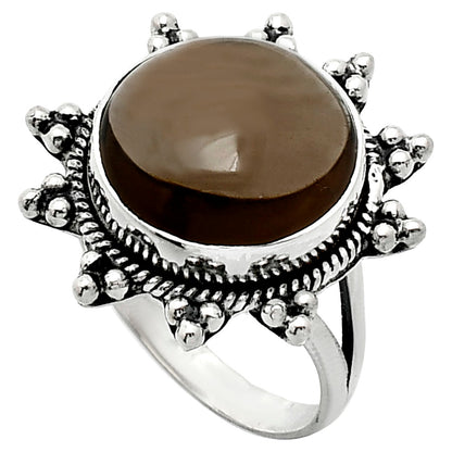 Premium Quality Smoky Quartz Cab - Brazil Ring size-9 R-1234 17-ER10212