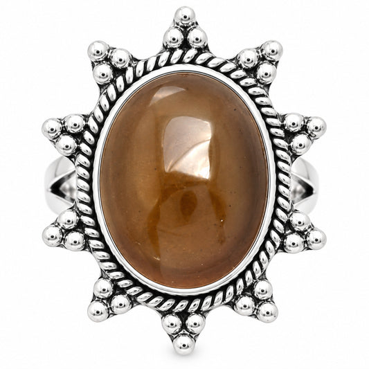 Premium Quality Smoky Quartz Cab - Brazil Ring size-7 R-1234 17-ER10215