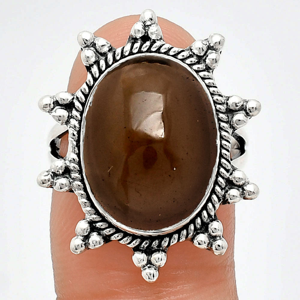 Premium Quality Smoky Quartz Cab - Brazil Ring size-7 R-1234 17-ER10215
