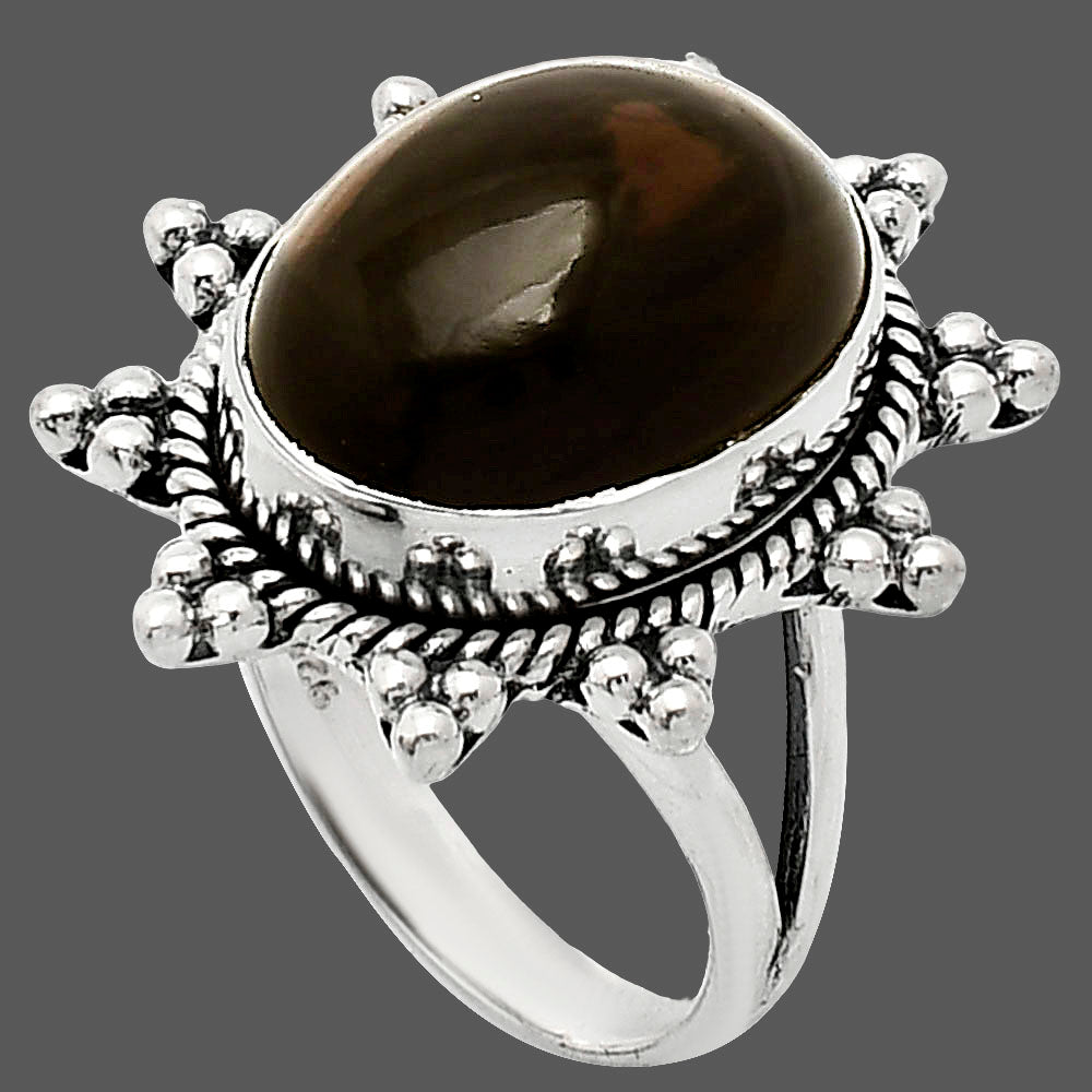 Premium Quality Smoky Quartz Cab - Brazil Ring size-7 R-1234 17-ER10215