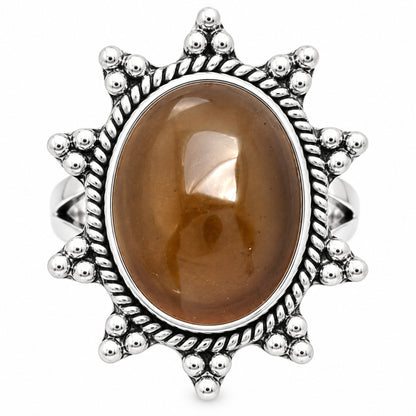 Premium Quality Smoky Quartz Cab - Brazil Ring size-8 R-1234 17-ER10216