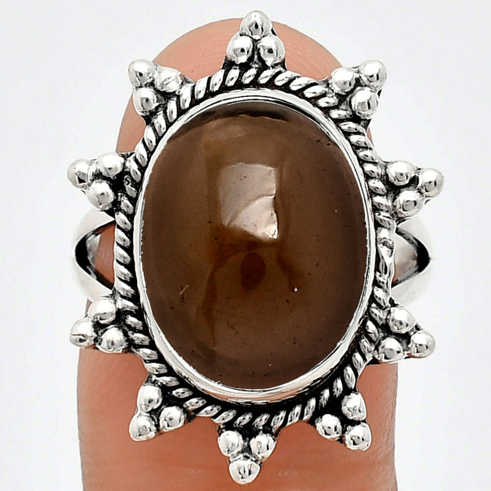 Premium Quality Smoky Quartz Cab - Brazil Ring size-8 R-1234 17-ER10216