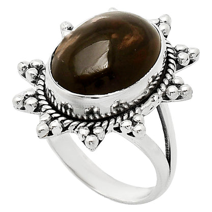 Premium Quality Smoky Quartz Cab - Brazil Ring size-8 R-1234 17-ER10216