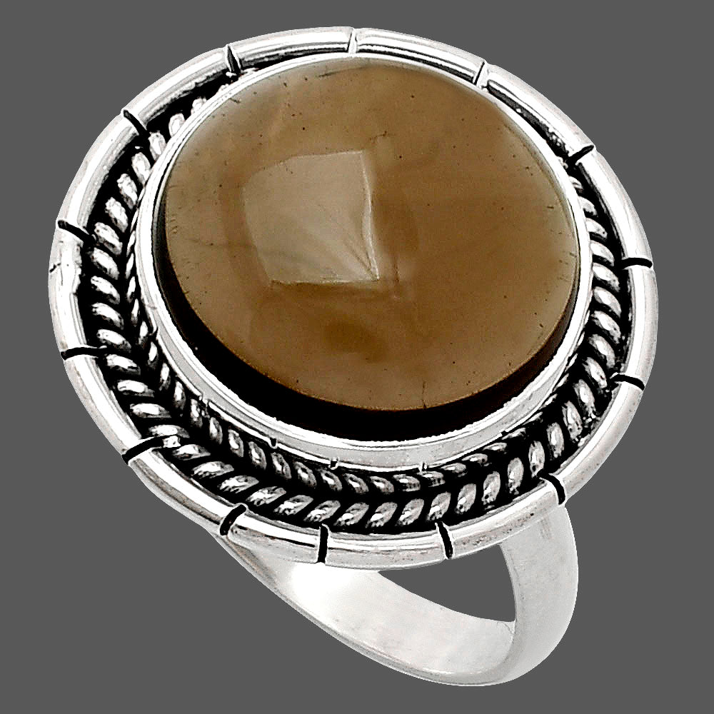 Premium Quality Smoky Quartz Cab - Brazil Ring size-10 R-1728 17-ER10218