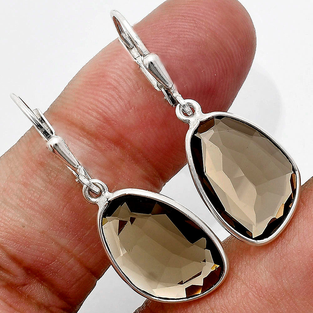 Premium Quality Smoky Quartz - Brazil Pendant Earrings Set T-1015 17-ET10014