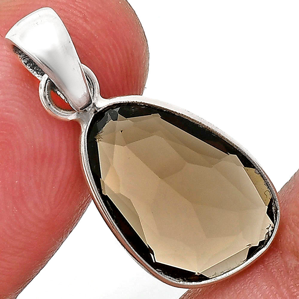 Premium Quality Smoky Quartz - Brazil Pendant Earrings Set T-1015 17-ET10015