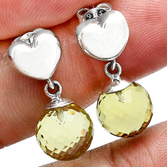 Premium Quality Heart - Heart - Green Gold Earrings E-1258 19-EE10208