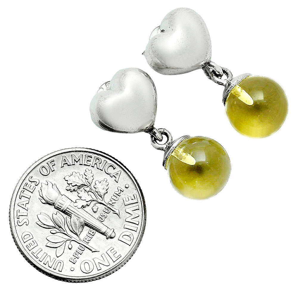Premium Quality Heart - Green Gold Earrings E-1258 19-EE10215