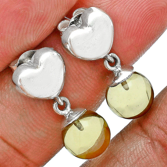Premium Quality Heart - Green Gold Earrings E-1258 19-EE10216