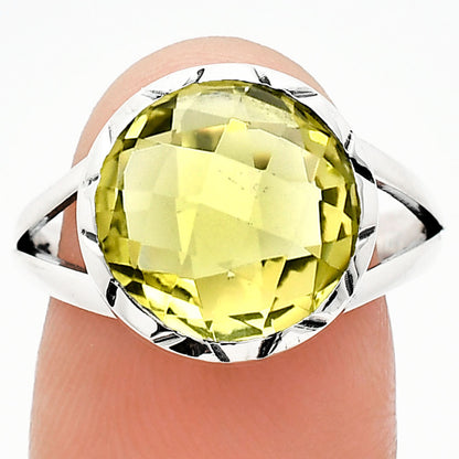 Premium Quality Green Gold Checker Briolette Ring size-8.5 R-1074 19-ER10226