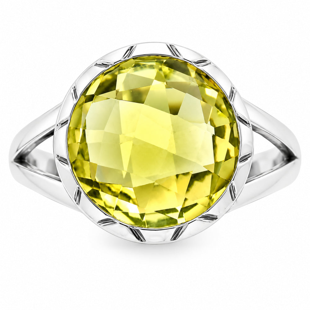 Premium Quality Green Gold Checker Briolette Ring size-8 R-1074 19-ER10227