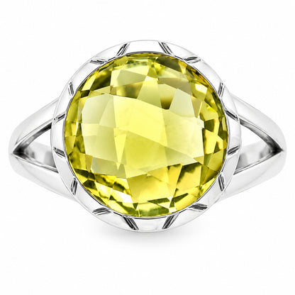 Premium Quality Green Gold Checker Briolette Ring size-8 R-1074 19-ER10227