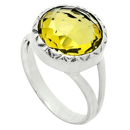 Premium Quality Green Gold Checker Briolette Ring size-8 R-1074 19-ER10227