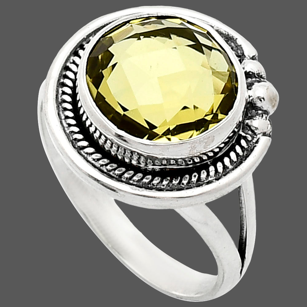 Premium Quality Green Gold Checker Briolette Ring size-9.5 R-1148 19-ER10228