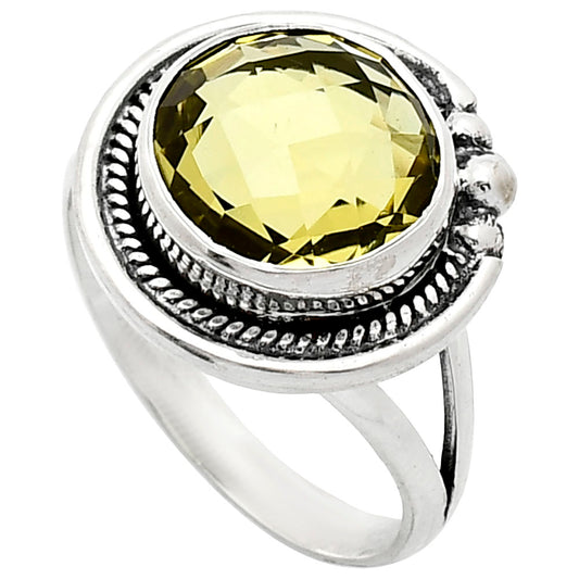 Premium Quality Green Gold Checker Briolette Ring size-9.5 R-1148 19-ER10228