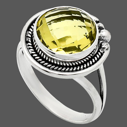 Premium Quality Green Gold Checker Briolette Ring size-9.5 R-1148 19-ER10230