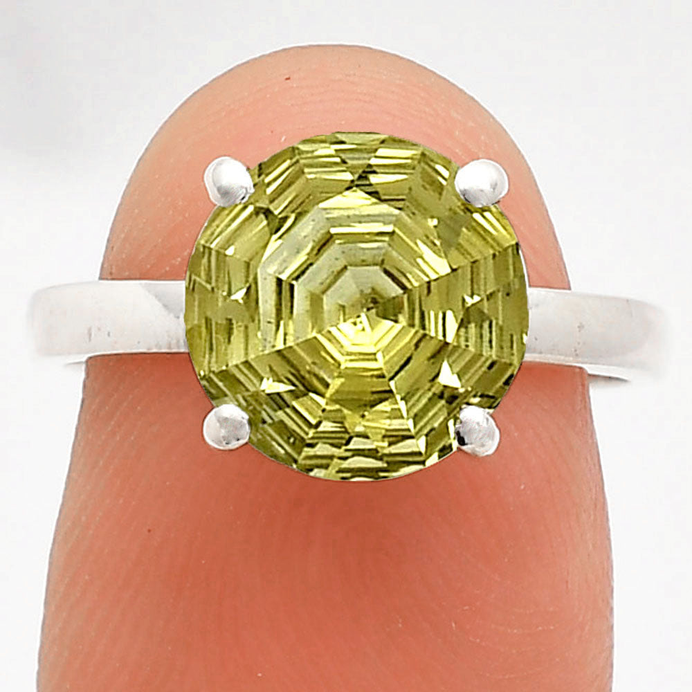 Fancy Cut Premium Natural Green Gold Ring size-8 R-1019 19-ER10239