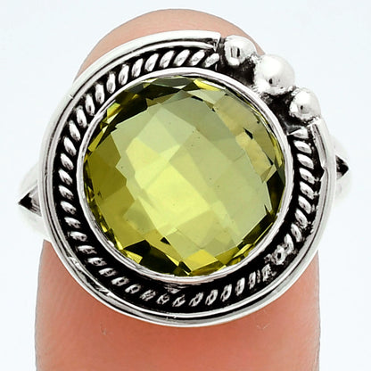 Premium Green Gold Checker Briolette Ring size-9 R-1148 19-ER10240