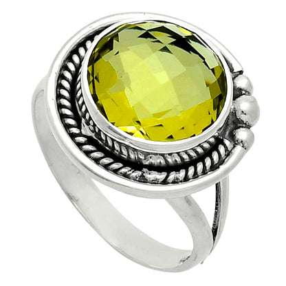 Premium Green Gold Checker Briolette Ring size-9 R-1148 19-ER10240
