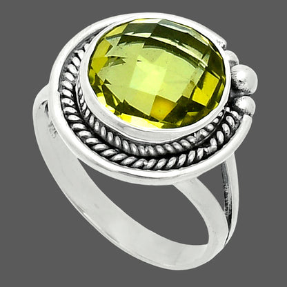 Premium Green Gold Checker Briolette Ring size-9 R-1148 19-ER10241