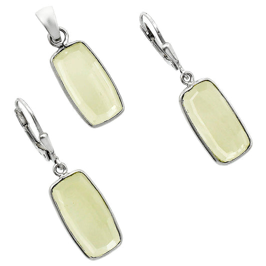 Premium Quality Lemon Quartz Pendant Earrings Set T-1015 19-ET10019