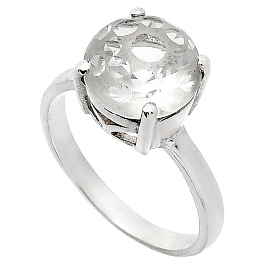 Fancy Cut Premium White Quartz Ring size-7 R-1019 20-ER10244
