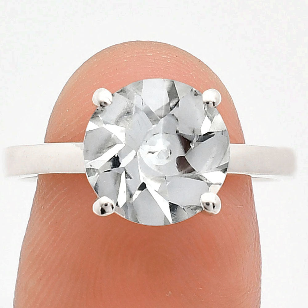 Fancy Cut Premium White Quartz Ring size-8 R-1019 20-ER10258