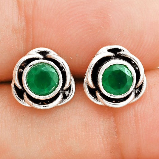 Premium Quality Green Onyx Stud Earrings E-1248 21-EE10228